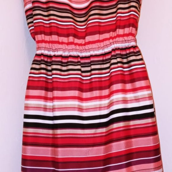 LOFT PINK PEACH & TAN DRESS - Picture 3 of 8